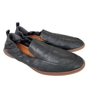 Lucky Brand Maeki Black Leather Slip On Womens Shoe Sz 9 Comfort Loafers Preppy